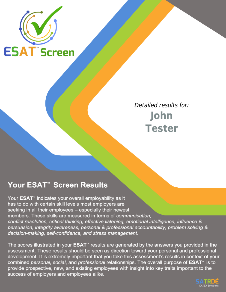 Download ESAT™ Sample Report